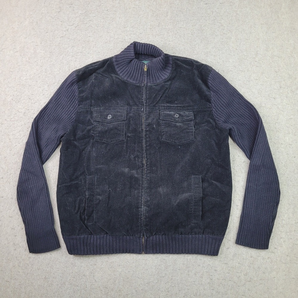 Lauren Ralph Lauren Corduroy Full Zip Jacket‎ Womens P/M Black Ribbed Sleeves